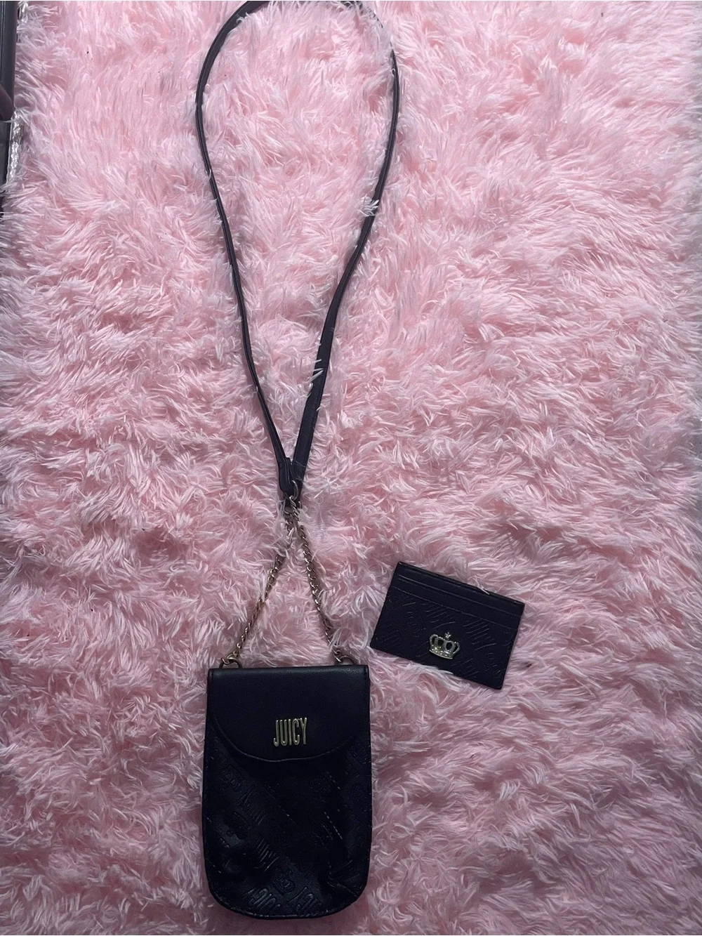 Juicy Couture Black Crossbody Phone Bag with Cardholder